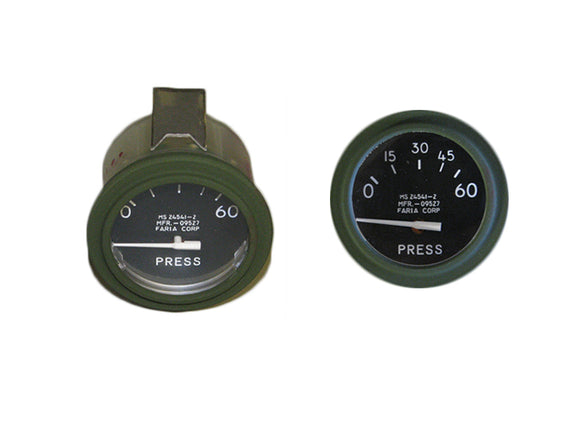 Oil Pressure Gauge 0-60 PSI, MS24541-2 