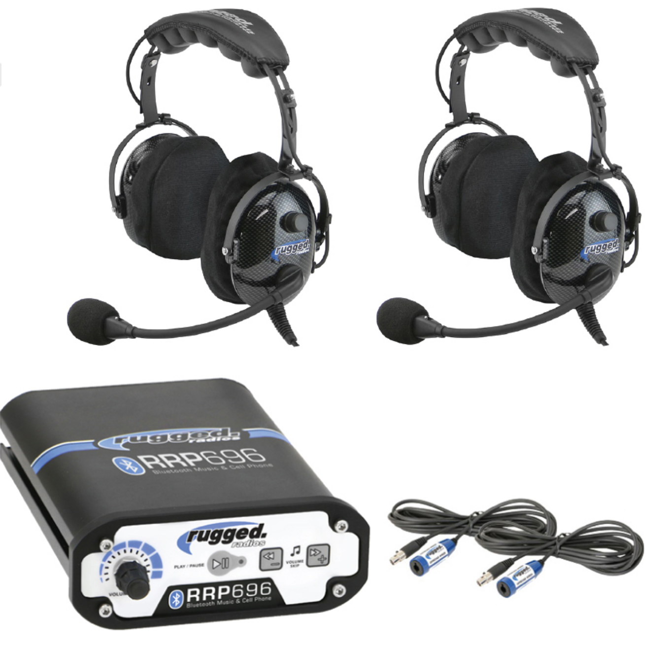 Intercom Plus Rx RRP696 2-Place Intercom with 60 Watt Radio and OTU Headsets ...